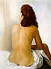 Salvador Dali Canvas Paintings - Gala Nude From Behind Looking in an Invisible Mirror